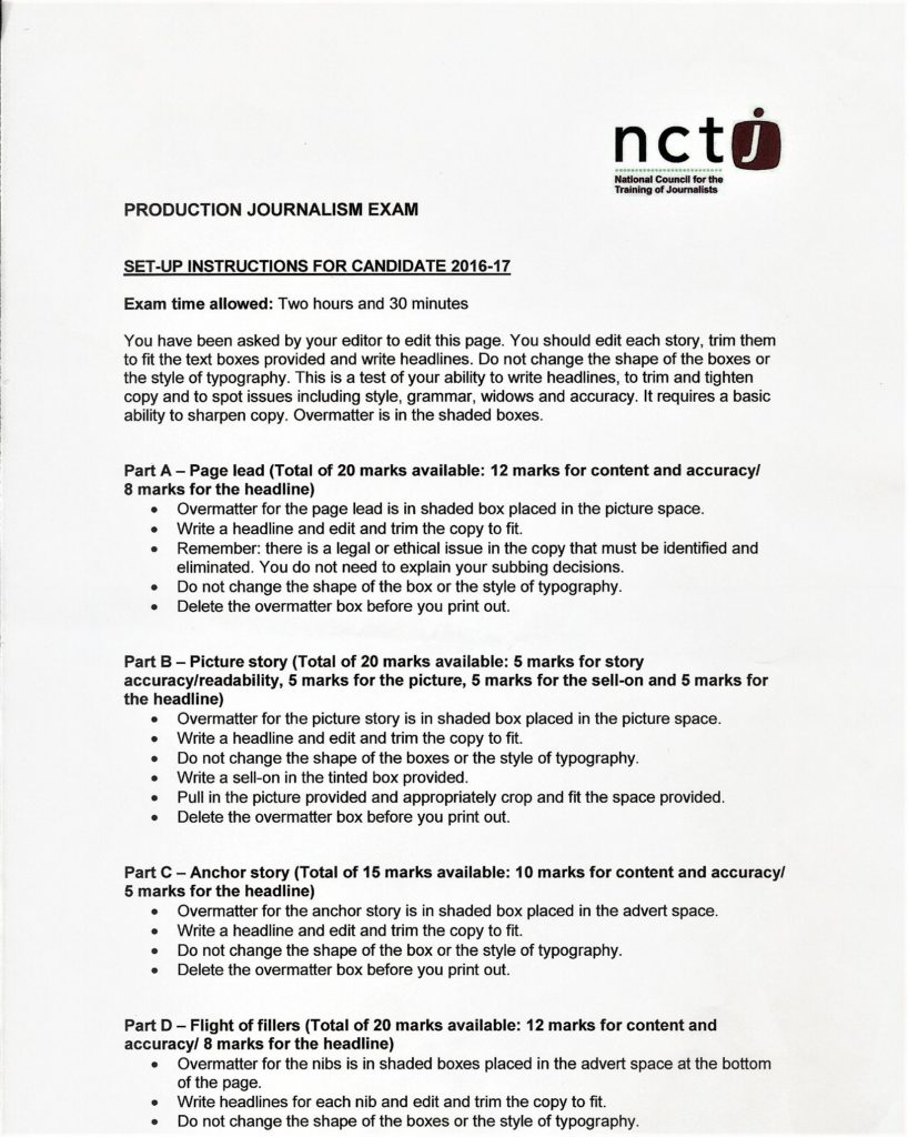 NTCJ exam requirements